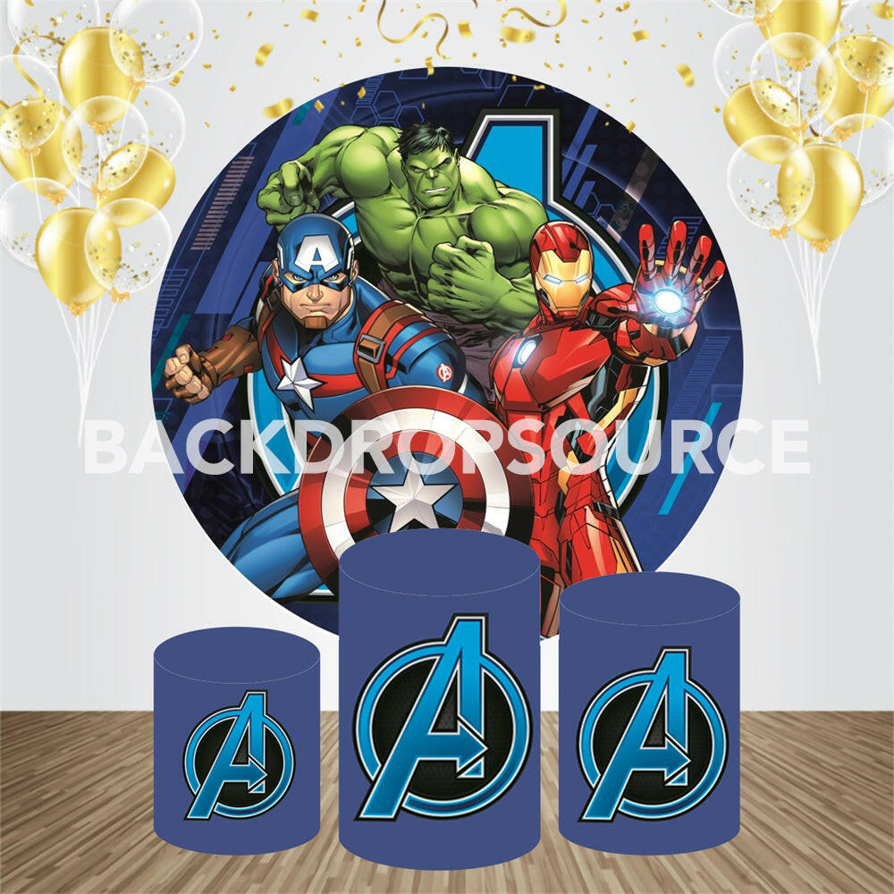 Hulk Avengers Event Party Round Backdrop Kit.