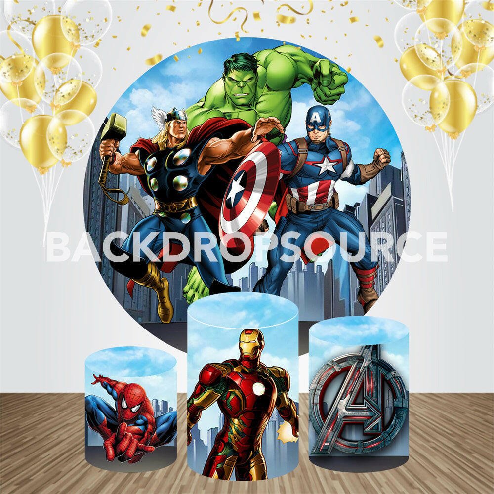 Iron Man Event Party Round Backdrop Kit.