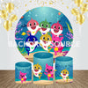 Baby Shark Event Party Round Backdrop Kit.