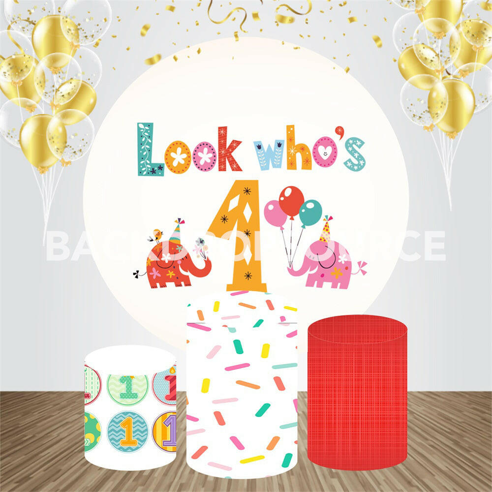First Birthday Event Party Round Backdrop Kit.