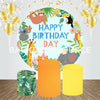 Animal Themed Birthday Event Party Round Backdrop Kit.