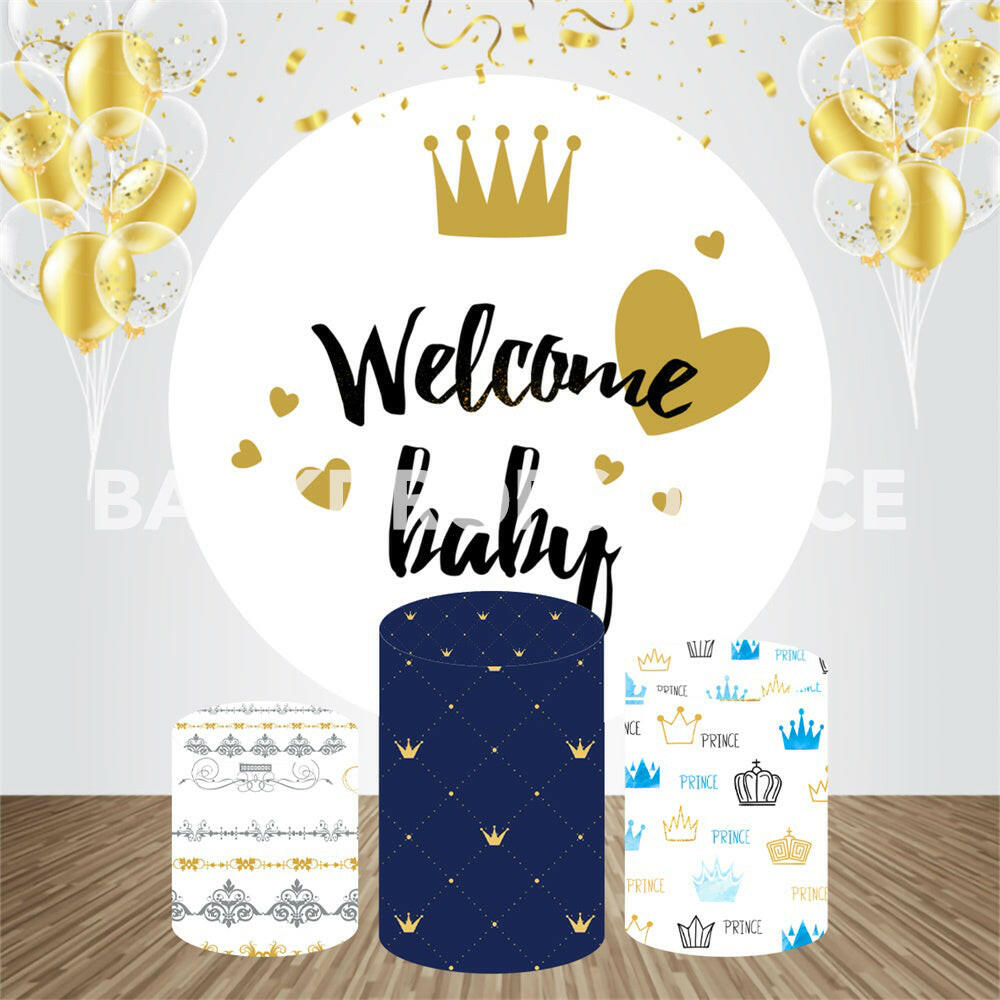 Welcome Baby Event Party Round Backdrop Kit.