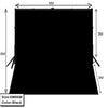 6m W x 6m H Black Photography Backdrop with Backdrop Stand.