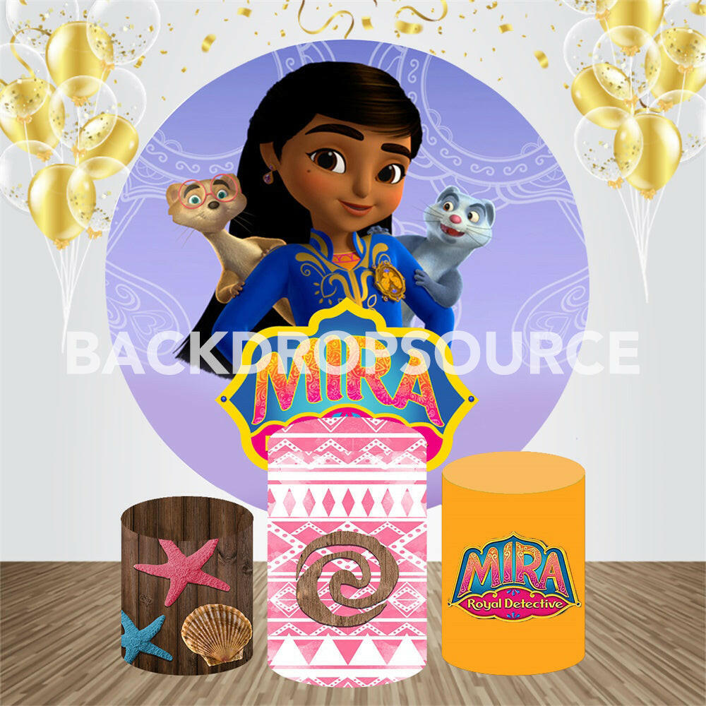 Mira Royal Detective Themed Event Party Round Backdrop Kit.