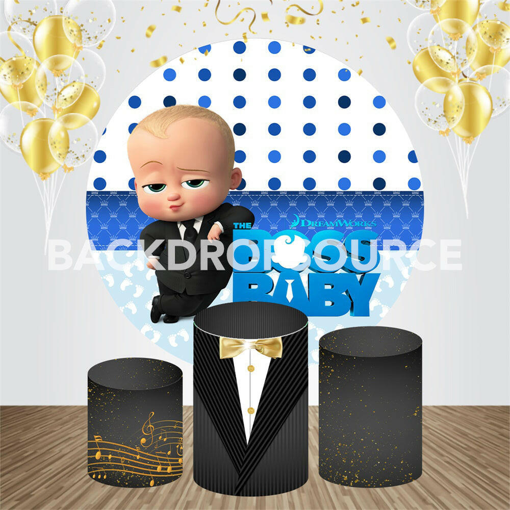 Boss Baby Boy  Event Party Round Backdrop Kit.