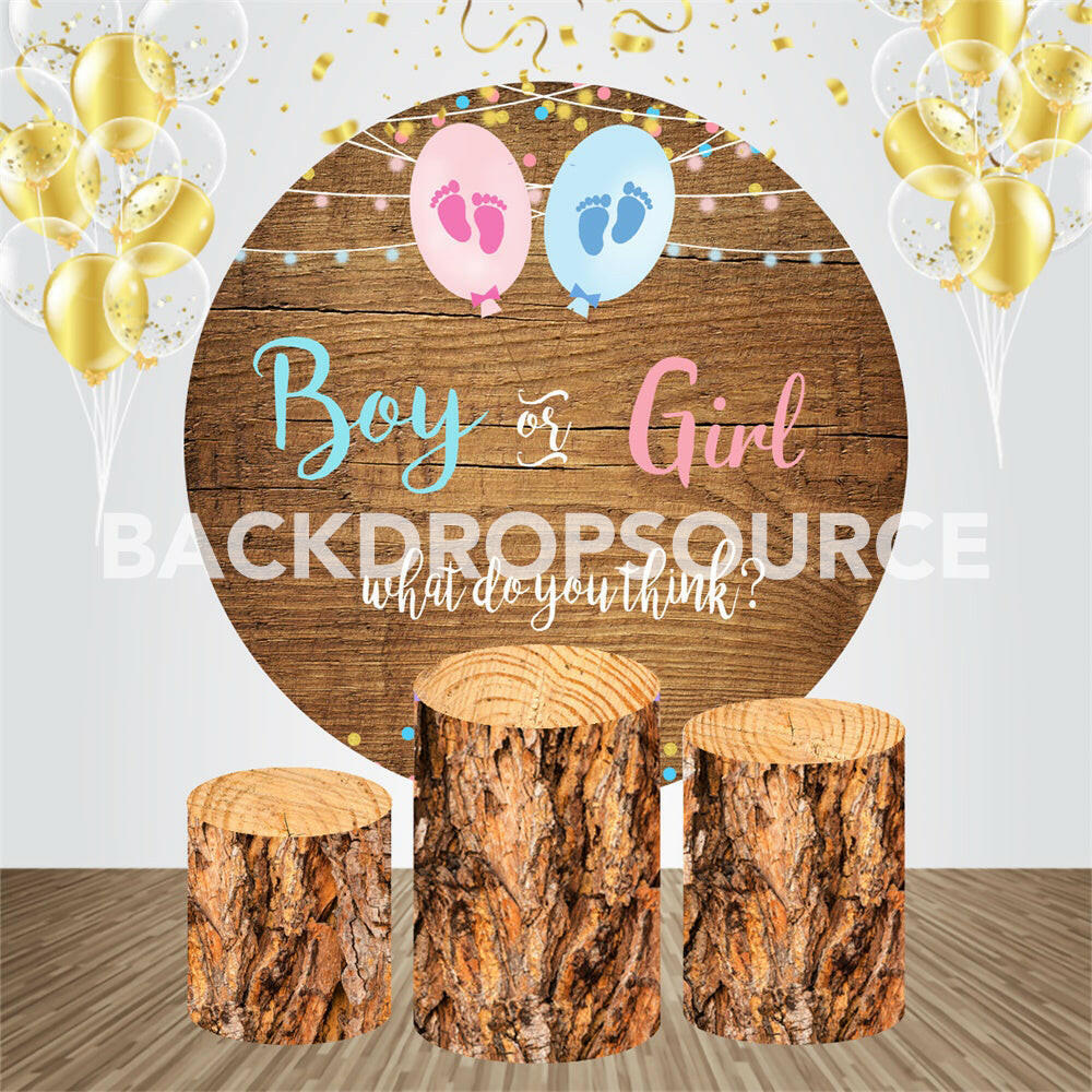 Gender Reveal  Event Party Round Backdrop Kit.