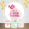 It's A Girl Baby Event Party Round Backdrop Kit.