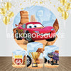 Cars Cartoon Themed Event Party Round Backdrop Kit.
