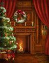 Chimney Christmas Photo Backdrop.