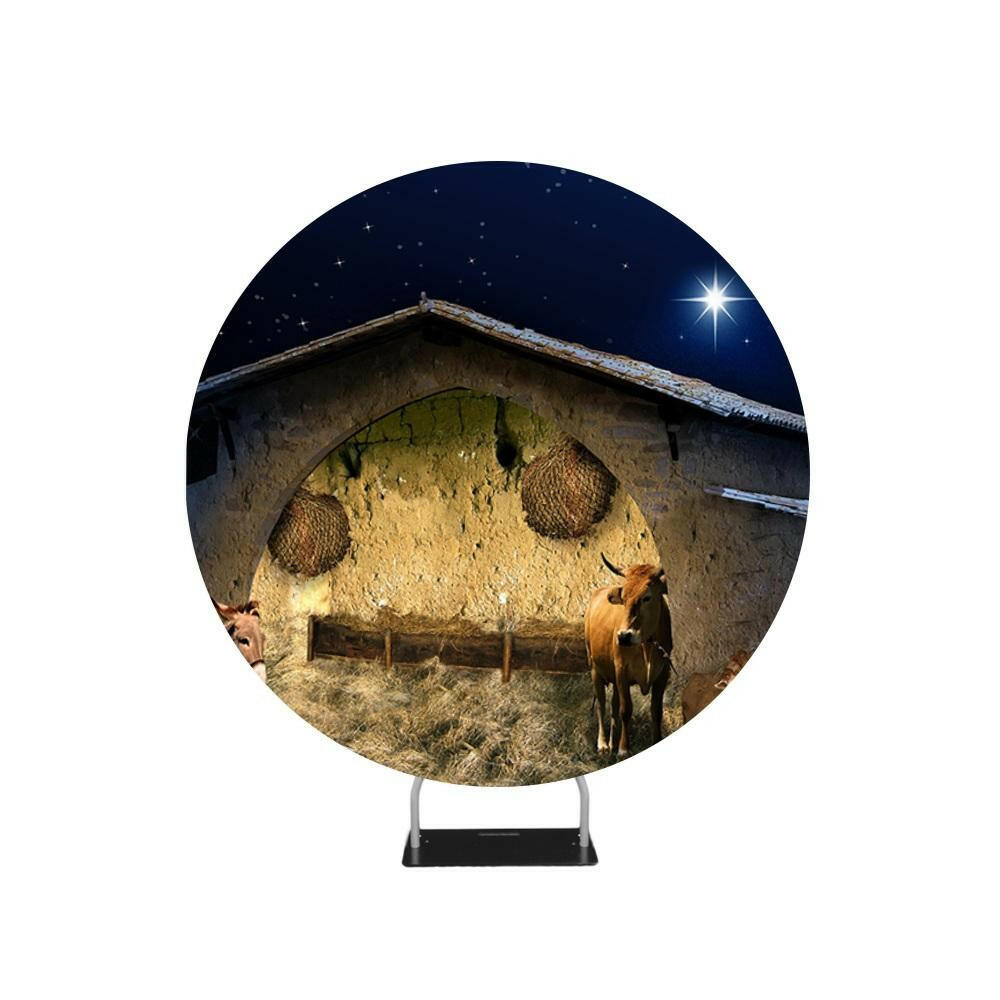 Christmas Stable Circle backdrop stand.