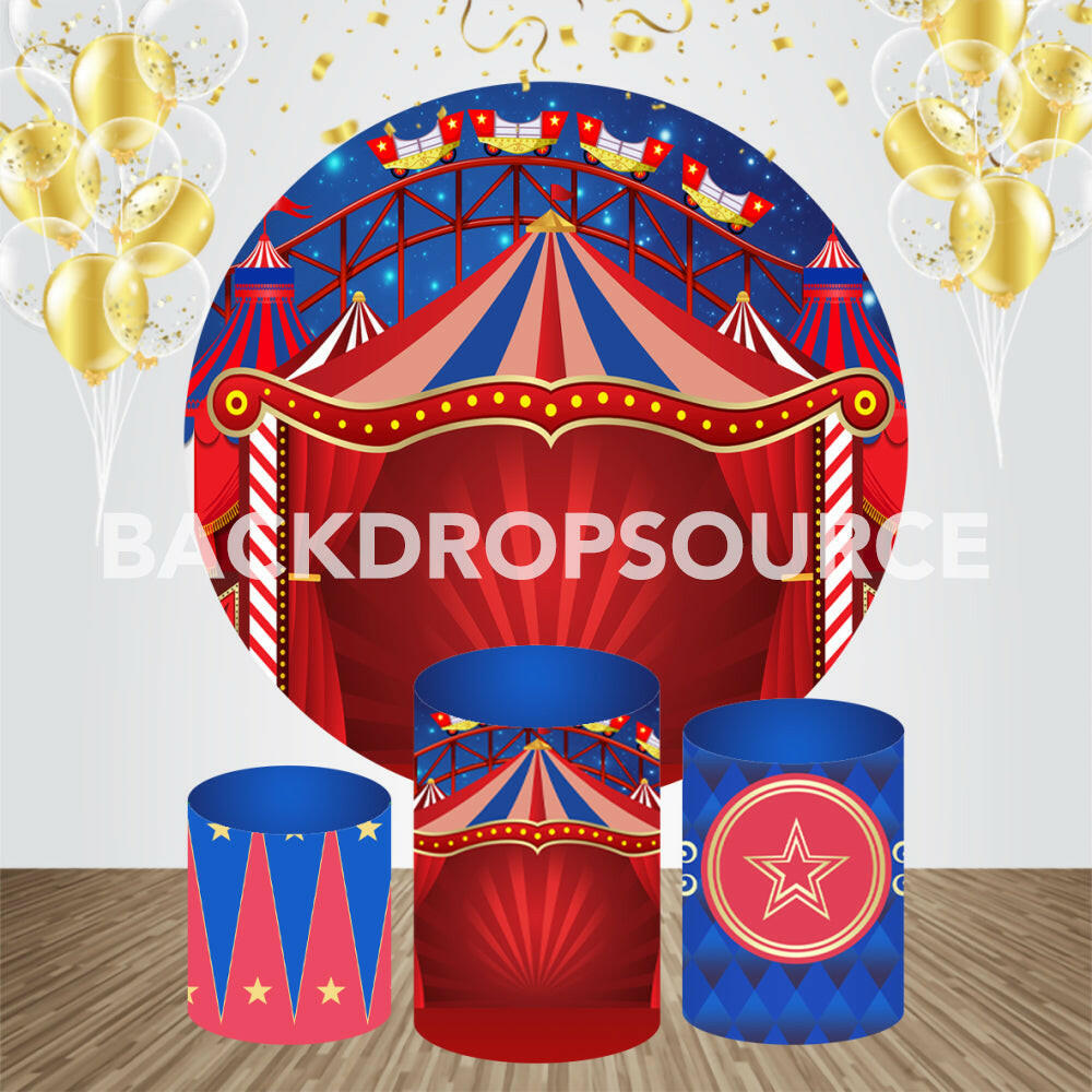 Circus Themed Event Party Round Backdrop Kit.