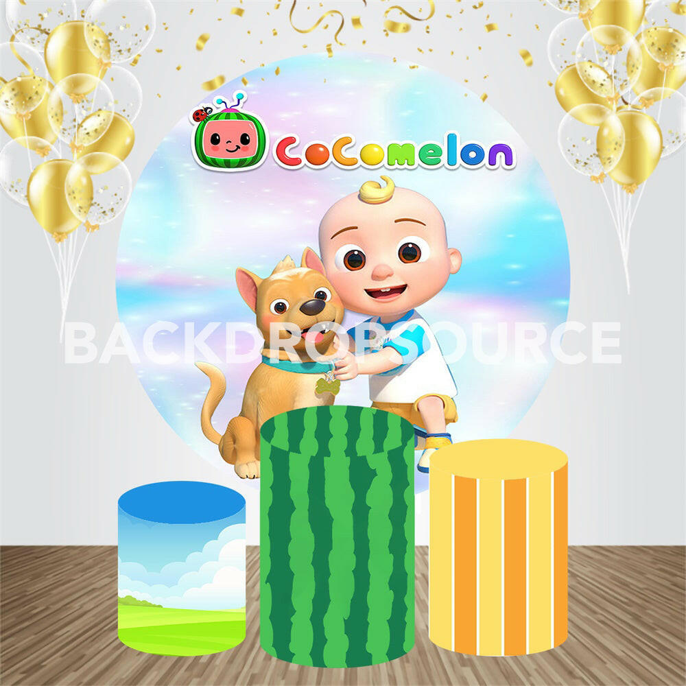 Cocomelon Event Party Round Backdrop Kit.