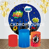 Comic Themed Event Party Round Backdrop Kit.