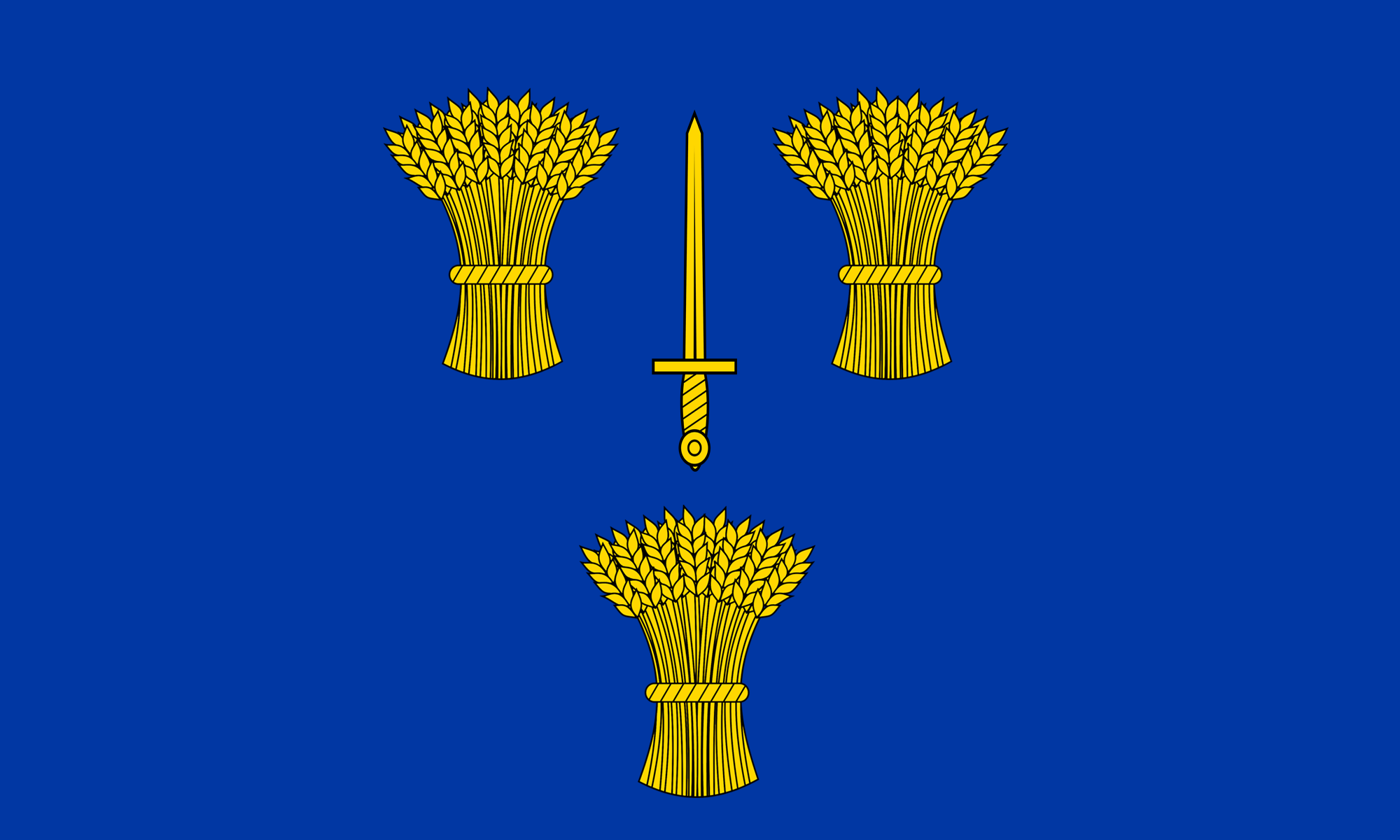 Cheshire County Flag in TrueKolor Wrinkle Free Fabric.