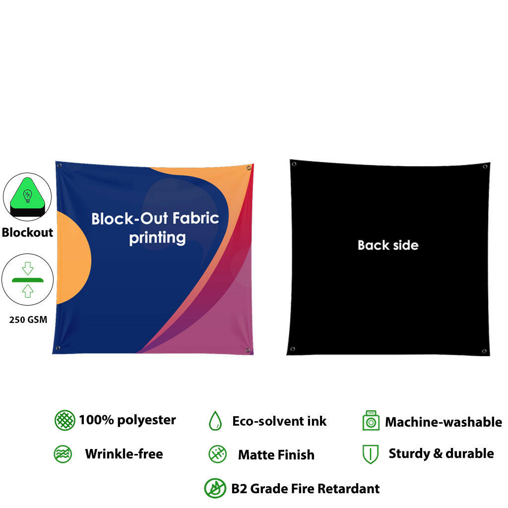 High-quality blockout fabric backdrop printing showcasing vibrant colors and premium blockout fabric material