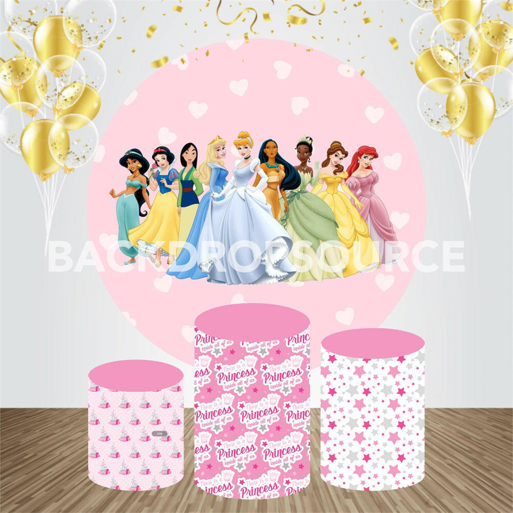 Comic Princess Themed Event Party Round Backdrop Kit.