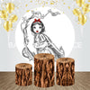 Pencil Art of Princess Event Party Round Backdrop Kit.