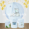 Cute Bunnies With Elephant Themed Event Party Round Backdrop Kit.