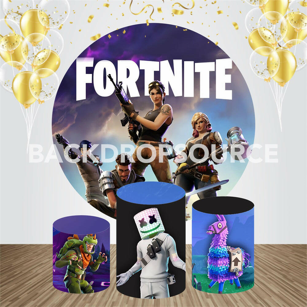 Fortnite Game Character Themed Event Party Round Backdrop Kit.