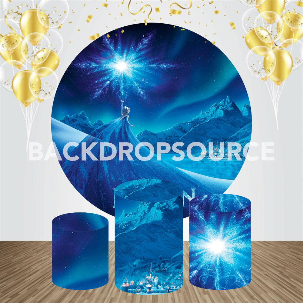 Frozen 2 Themed Event Party Round Backdrop Kit.