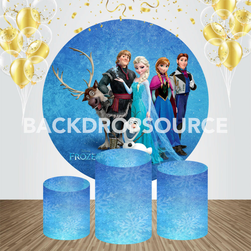 Frozen Princess Themed Event Party Round Backdrop Kit.