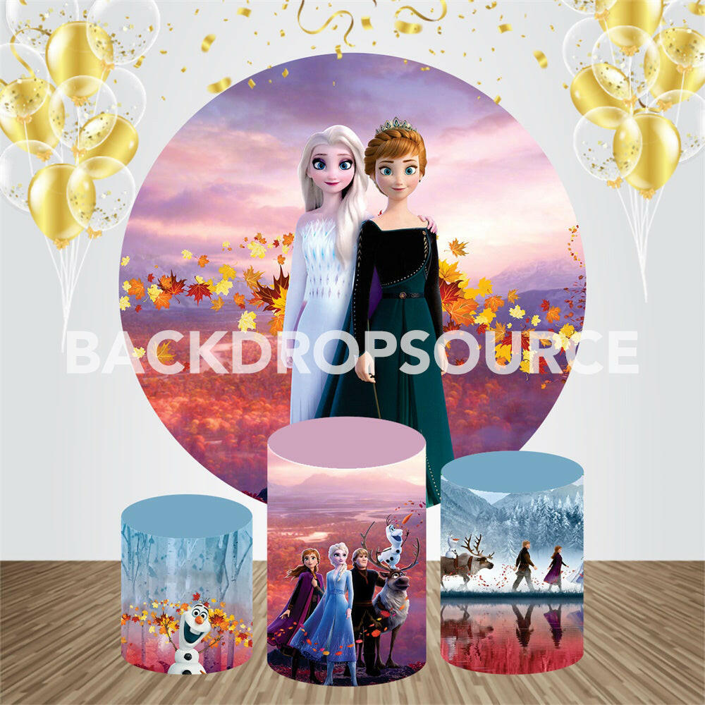 Frozen Princess Themed Event Party Round Backdrop Kit.