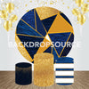 Golden Glitter Event Party Round Backdrop Kit.