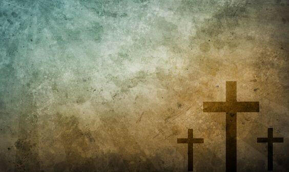 Green Yellow Grunge Crucifix  Backdrop.
