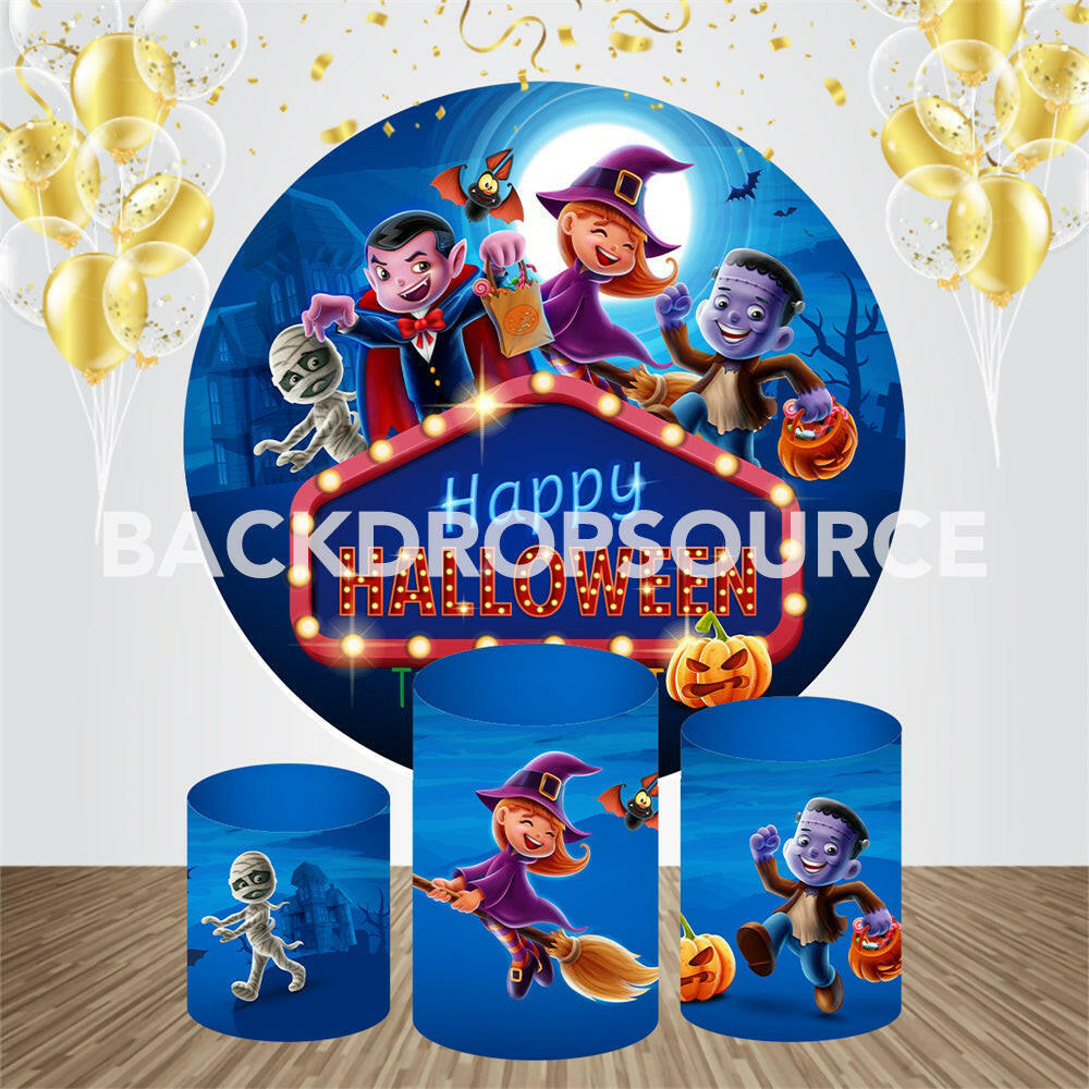 Happy Halloween Event Party Round Backdrop Kit.