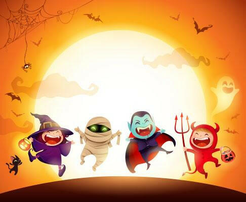 Halloween Kids Costume Party Backdrop.