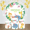 Jungle Themed Birthday Event Party Round Backdrop Kit.