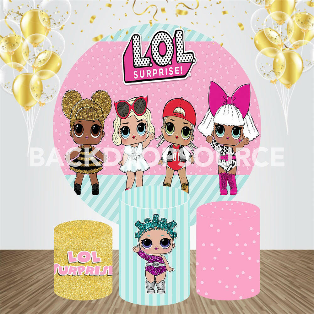 Rocking Baby Girls Themed Event Party Round Backdrop Kit.