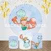 Baby Boy Cartoon Themed Event Party Round Backdrop Kit.