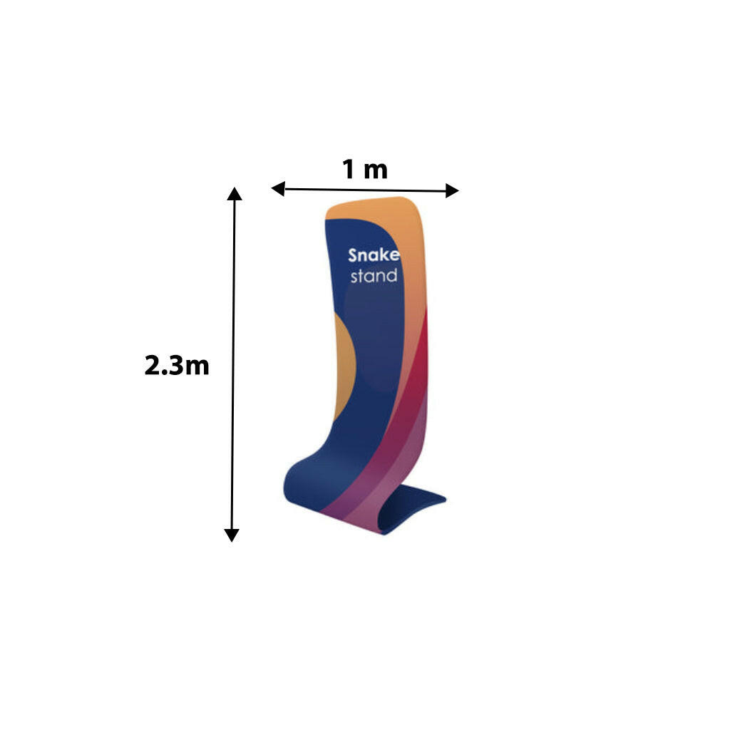 Snake Tension Fabric Display Stands by Backdropsource NZ for professional trade show branding and exhibition displays.