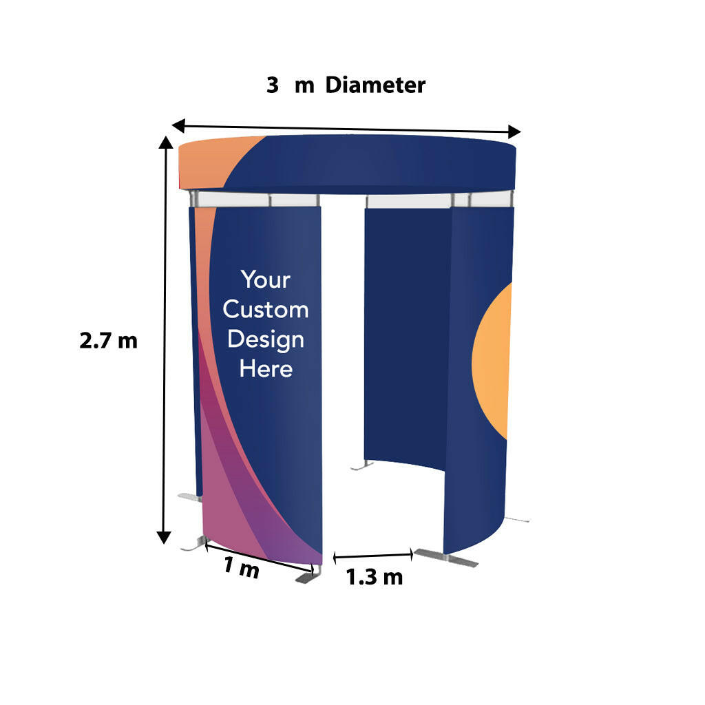 360 View 4 Panel Photo Booth Enclosure Exhibition Display.