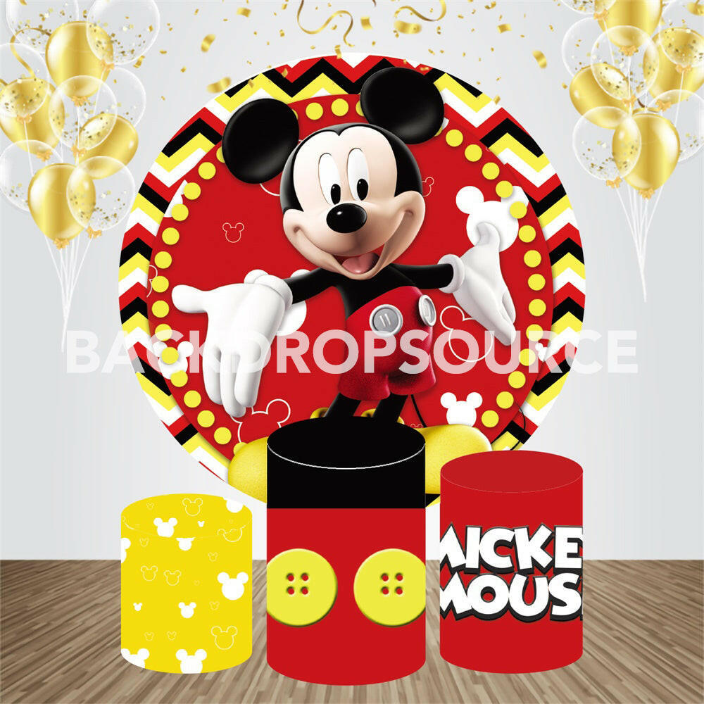 Mickey Mouse Themed  Event Party Round Backdrop Kit.