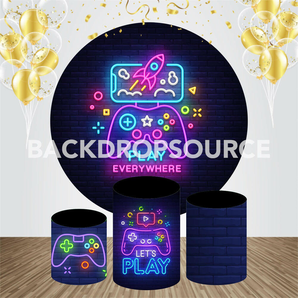 Game Lighting Themed Event Party Round Backdrop Kit.