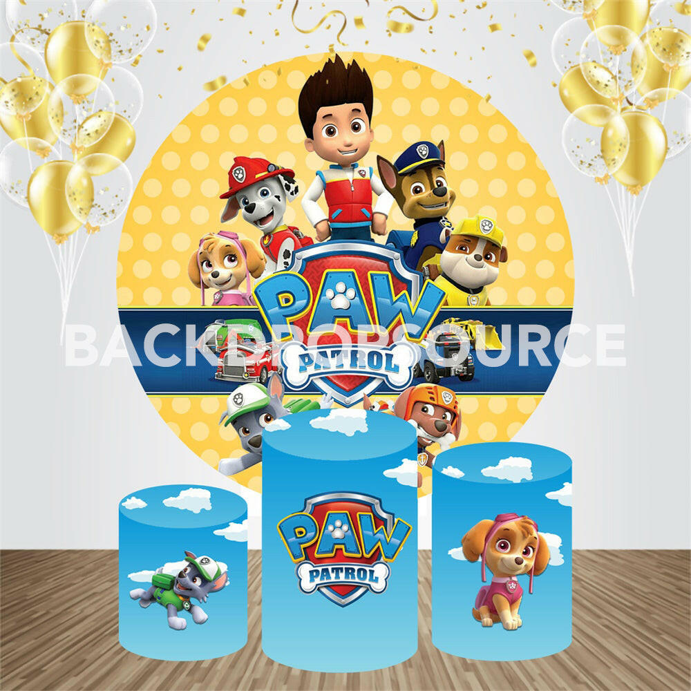 Paw Patrol Themed Event Party Round Backdrop Kit.