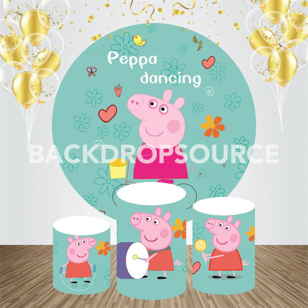Peppa Pig Event Party Round Backdrop Kit.