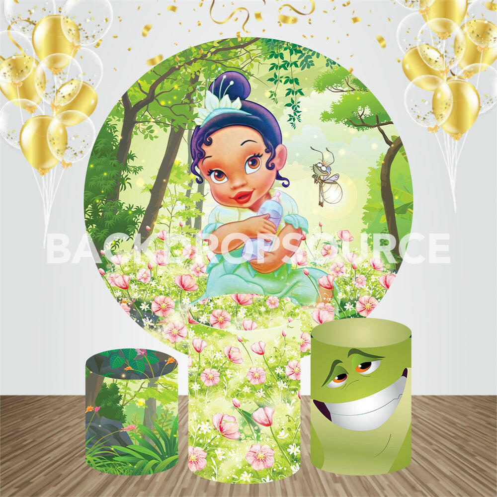 Baby Princess Themed Event Party Round Backdrop Kit.