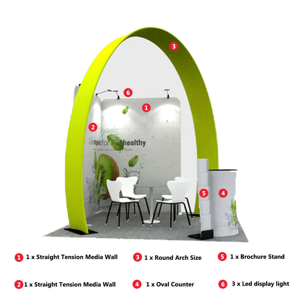 Modular Horseshoe Arch Exhibition Kit for 3m Wide Booths.
