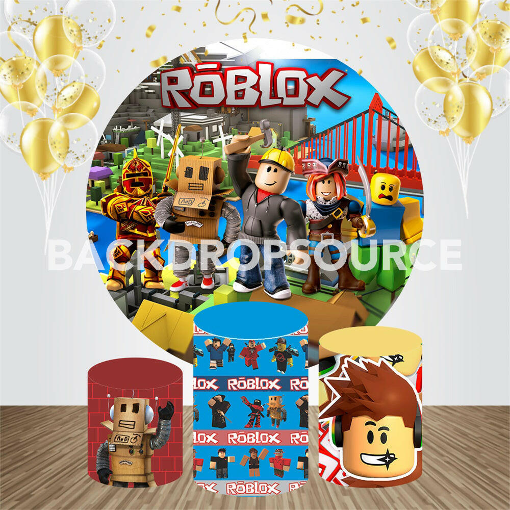 Roblox Themed Event Party Round Backdrop Kit.