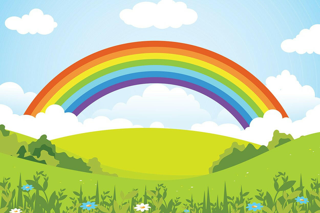 Rainbow Landscape Illustration Backdrop.