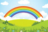 Rainbow Landscape Illustration Backdrop.