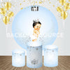 Baby Boy Prince Event Party Round Backdrop Kit.