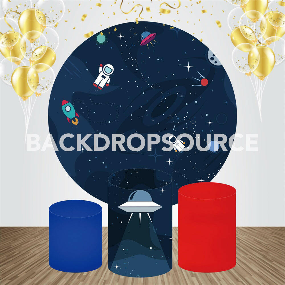 Space Themed Event Party Round Backdrop Kit.