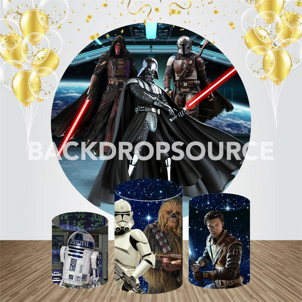 Darth Vader Event Party Round Backdrop Kit.