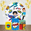 Baby Super Hero Event Party Round Backdrop Kit.