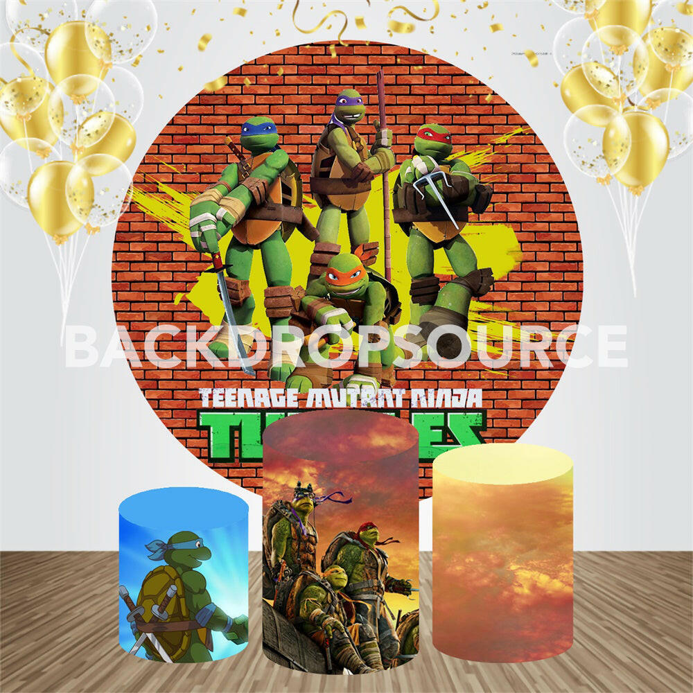 Teenage Mutant Ninja Turtles Event Party Round Backdrop Kit.
