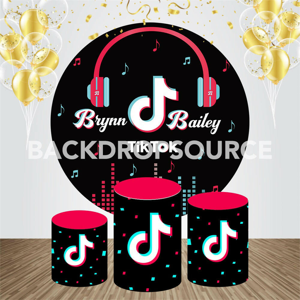 Tik Tok Event Party Round Backdrop Kit.